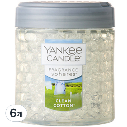 양키캔들 프래그런스 스피어스 차량용방향제, 6개, 클린코튼