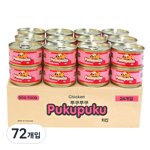 뿌쿠뿌쿠 강아지 간식캔, 치킨, 72개
