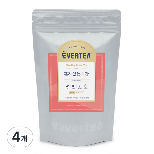 에버티 혼자있는시간 24티백 리필팩 홍차 블렌딩티 삼각티백, 2g, 24개입, 4개