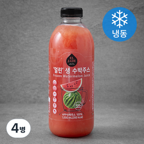 엘제이드 얼린 생 수박주스 (냉동), 1L, 4병