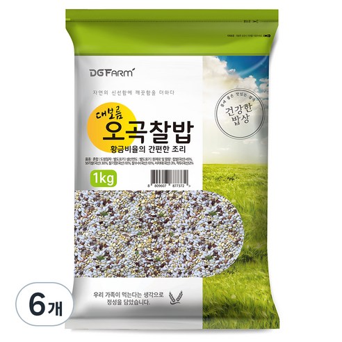 대구농산 황금비율의 간편한 조리 국내산 오곡찰밥, 1kg, 6개