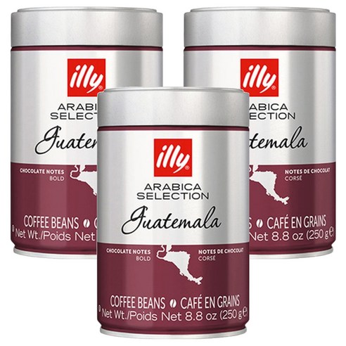 일리 아라비카 셀렉션 과테말라 원두, 홀빈(분쇄안함), 250g, 3개