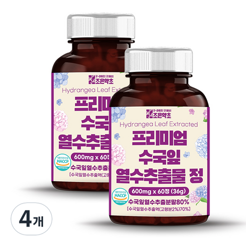 조은약초 프리미엄 수국잎 열수추출물 정, 4개, 36g