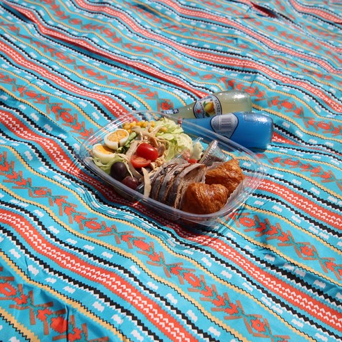 하늬통상 양면 피크닉 방수 돗자리, 스카이 블루