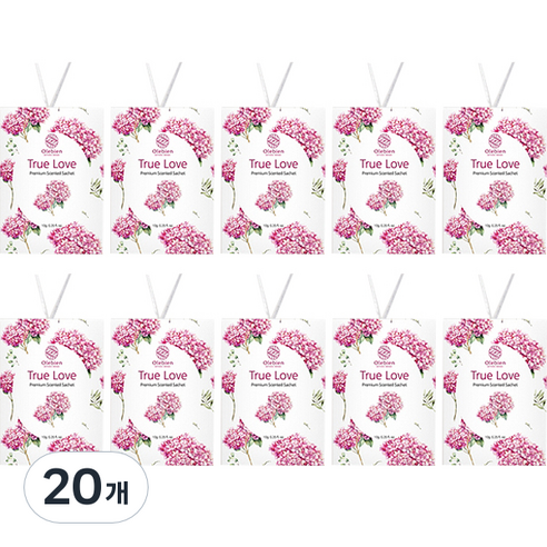 올레비엔 옷장 사쉐 종이방향제 본품 트루러브 향, 20개, 10g