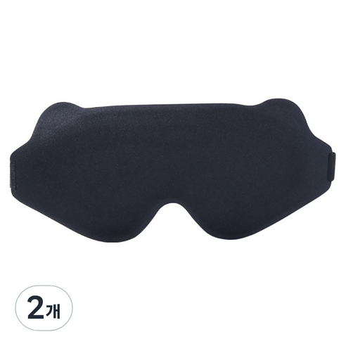 리브맨 메모리폼 인체공학 암막 수면안대 블랙, 2개, 1개입