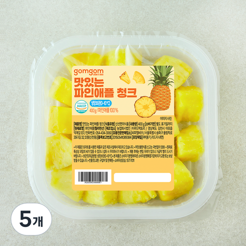 곰곰 맛있는 파인애플 청크, 400g, 5개
