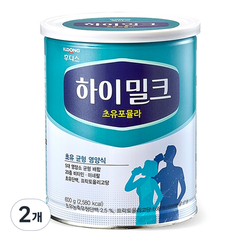 일동후디스 하이밀크 초유 포뮬라 성인분유, 600g, 2개