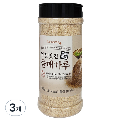 한생 껍질벗긴 국산 들깨가루, 190g, 3개