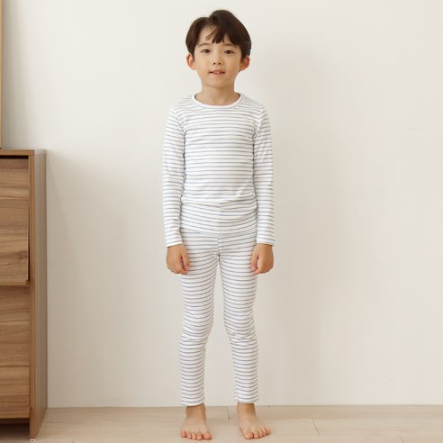 포근한 가을, 사랑스러운 우리 아이를 위한 선택: 프리미에팜 아동용 라인 후라이스 실내 상하복 세트 아동내의세트
