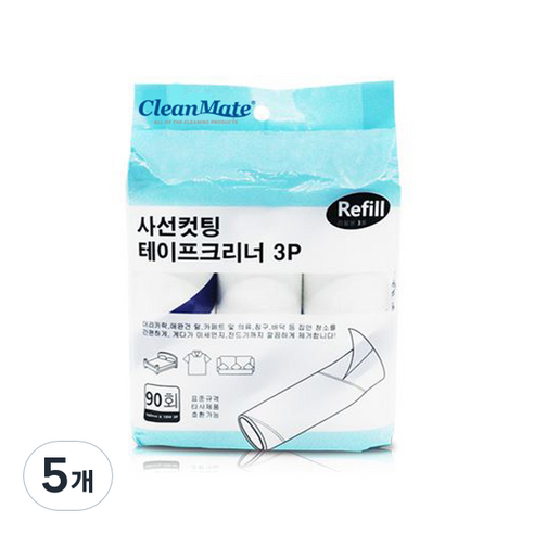 크린메이트 사선컷팅 테이프클리너 리필 3p, 5개