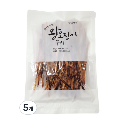 정화식품 자연오감 왕오징어구이, 120g, 5개