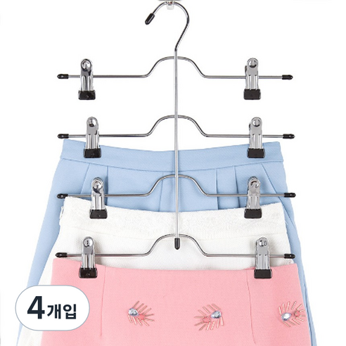 프랑온드 치마걸이 고급 스텐 바지걸이 옷걸이 블랙, 4개입
