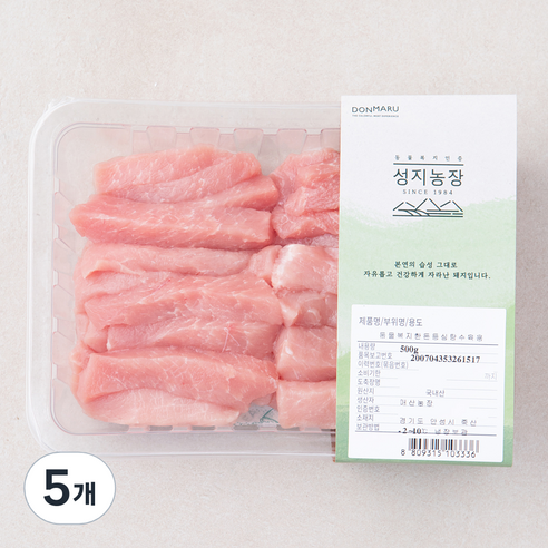 돈마루 성지농장 동물복지 한돈 등심 탕수육용 (냉장), 500g, 5개