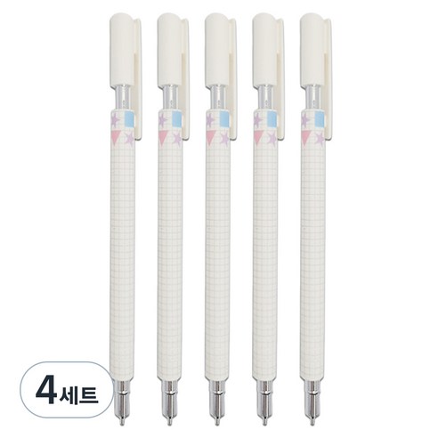 문구담 고급샤프 0.5mm 5p, 화이트, 4세트