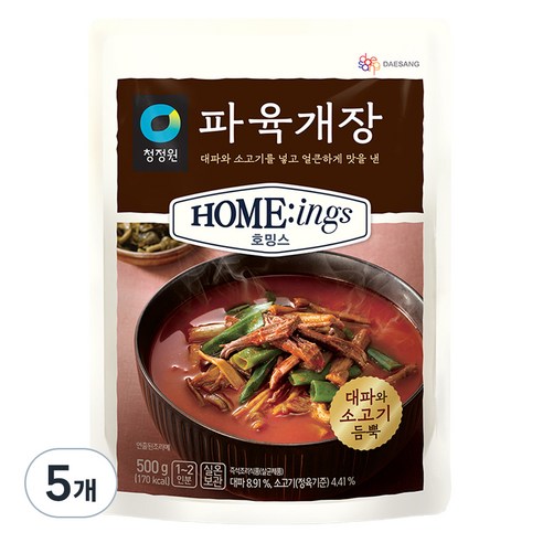 호밍스 파육개장, 500g, 5개