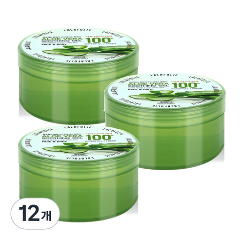 라라폴리 알로에베라 100% 수딩젤, 300ml, 12개