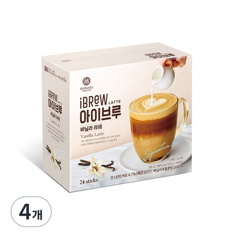 아이브루 바닐라 라떼, 16.5g, 24개입, 4개, 16.5g