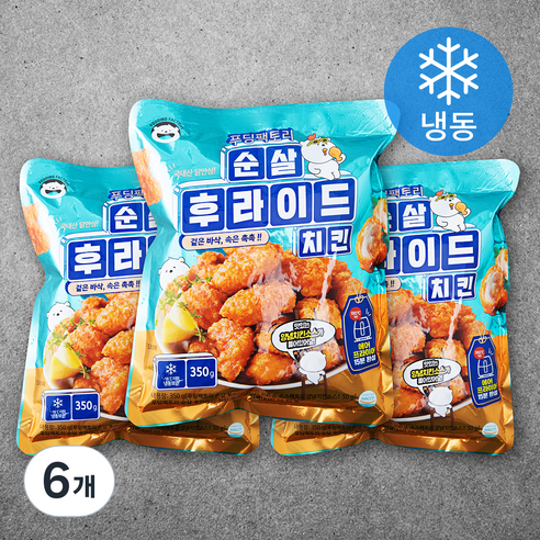 푸딩팩토리 순살후라이드치킨 (냉동), 350g, 6개