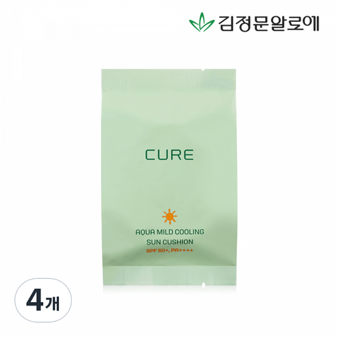 김정문알로에 라 센스 로에 큐어 아쿠아 마일드 쿨링 선쿠션 SPF50+ PA++++ 리필용, 25g, 4개