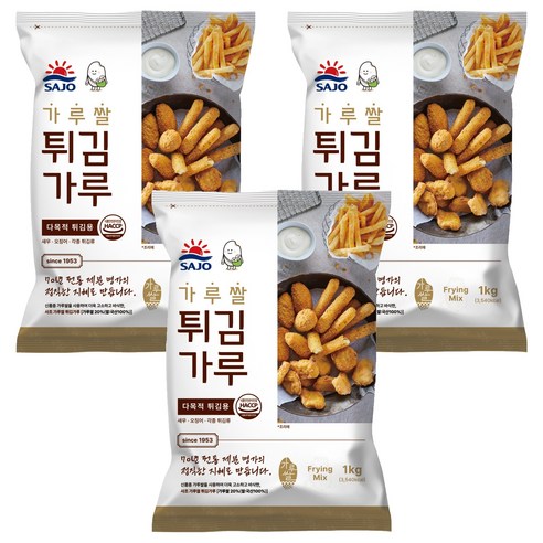 사조동아원 가루쌀 튀김가루, 1kg, 3개