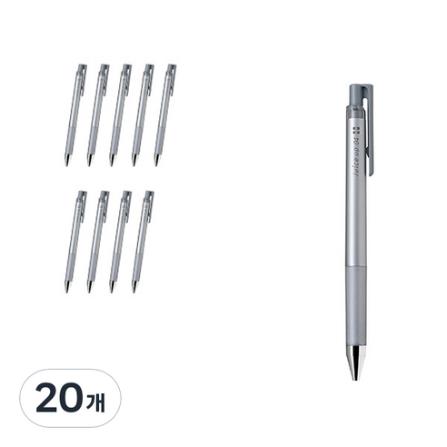 파이롯트 쥬스업 젤잉크펜 0.4mm LJP-20S4, 실버, 20개