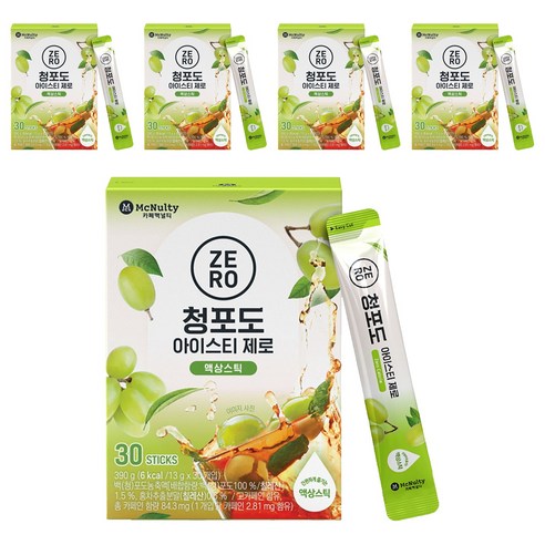 맥널티커피 청포도 아이스티 제로, 390g, 5개