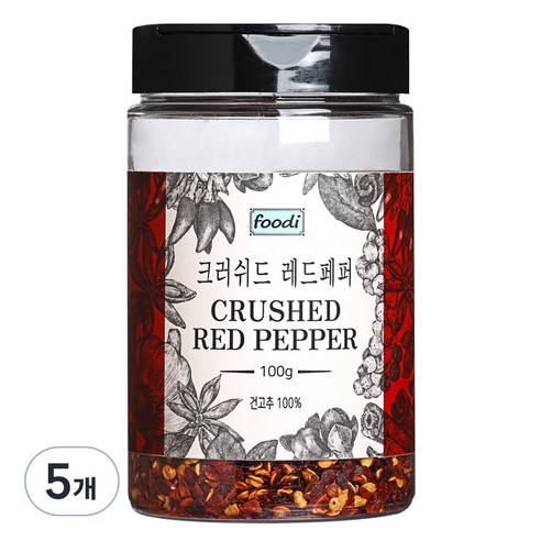 foodi 크러쉬드 레드페퍼, 100g, 5개