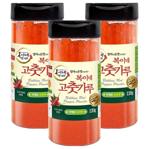 복이네먹거리 국산 고춧가루 안매운 순한맛 어린이 떡볶이소스용, 120g, 3개