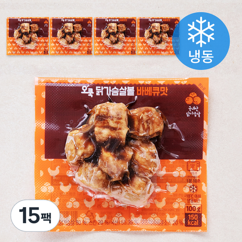 오쿡 닭가슴살볼 바베큐맛 (냉동), 100g, 15팩