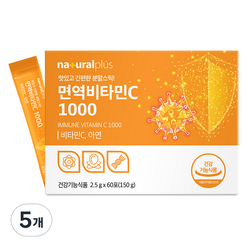 내츄럴플러스 면역 비타민C 1000 60p, 150g, 5개