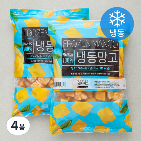딜라잇가든 냉동 망고 다이스 (냉동), 1kg, 4봉