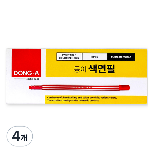 동아 샤프식 색연필 빨강 12p, 4개, 1개