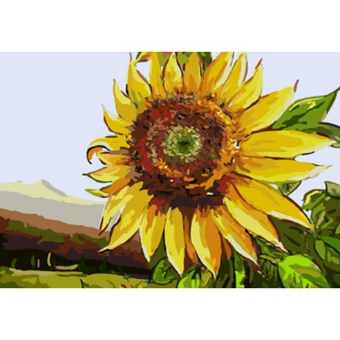 명화 팝 아트 유화 페인팅 DIY 어른 그림 그리기 캔버스 액자 대형, 28해바라기바람, 1개