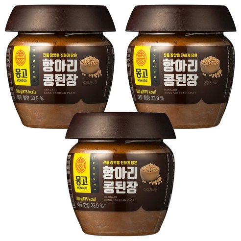 몽고식품 항아리 콩된장, 500g, 3개
