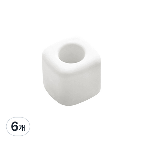 블럭마트 규조토 칫솔꽂이 사각, 화이트, 6개