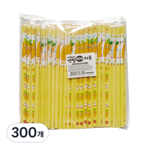 쥬크박스 캐릭터 연필 100자루 B, YELLOW, 300개