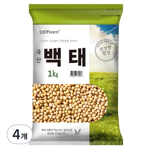건강한밥상 국산 백태, 1kg, 4개