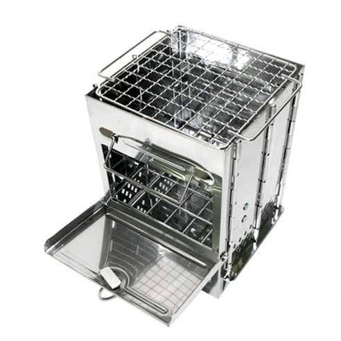 작은 크기의 가로길이로 휴대하기에 편리하고, 숯과 장작을 연료로 사용하여 강력한 히트를 발생시킬 수 있습니다.