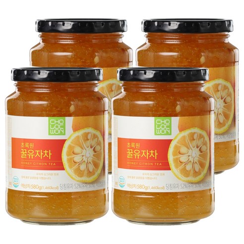 초록원 꿀유자차, 580g, 1개입, 4개