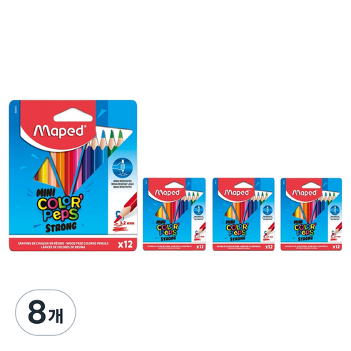 마패드 미니 색연필 스트롱 12p, 12색, 8개