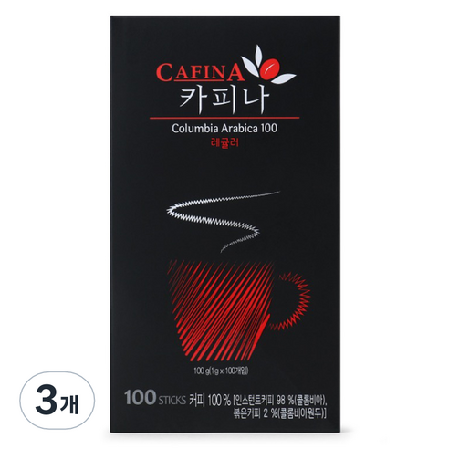 카피나 레귤러 아메리카노 커피믹스 100g, 1g, 100개입, 3개