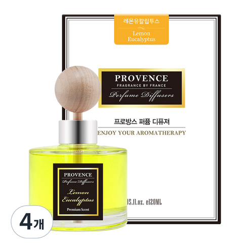 더허브샵 프로방스 퍼퓸 차량용 디퓨저 120ml, 레몬유칼립투스, 4개