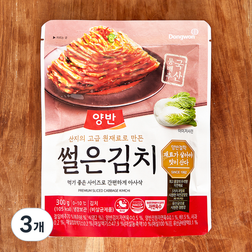양반 썰은김치, 300g, 3개