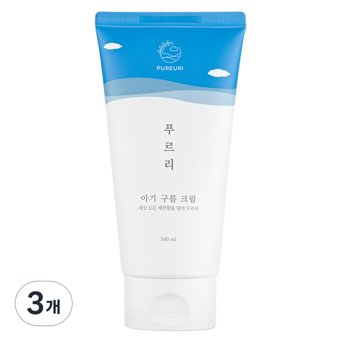 푸르리 아기 구름 크림, 160ml, 3개