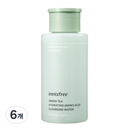 이니스프리 그린티 수분 아미노 클렌징 워터, 6개, 300ml