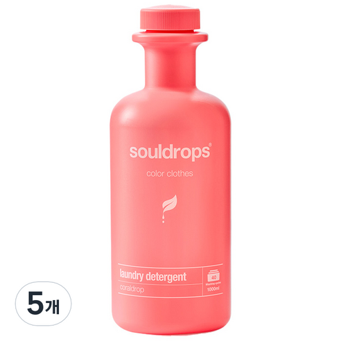 소울드랍 코랄드랍 세탁 액상세제 본품, 1L, 5개