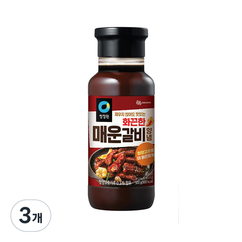 청정원 매운갈비 화끈한 맛 양념, 500g, 3개