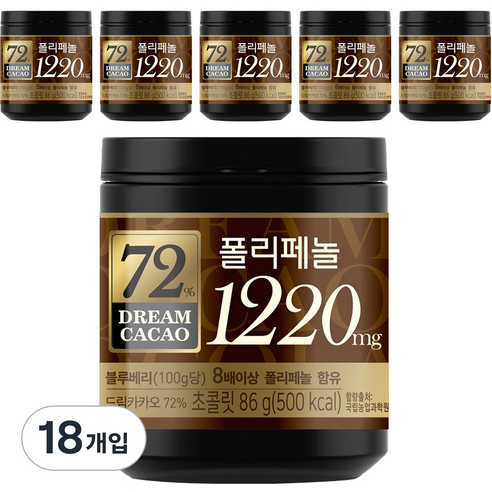 롯데제과 드림카카오 72%, 86g, 18개