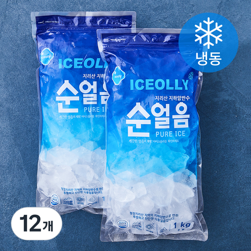 아이스올리 순얼음 (냉동), 1kg, 12개